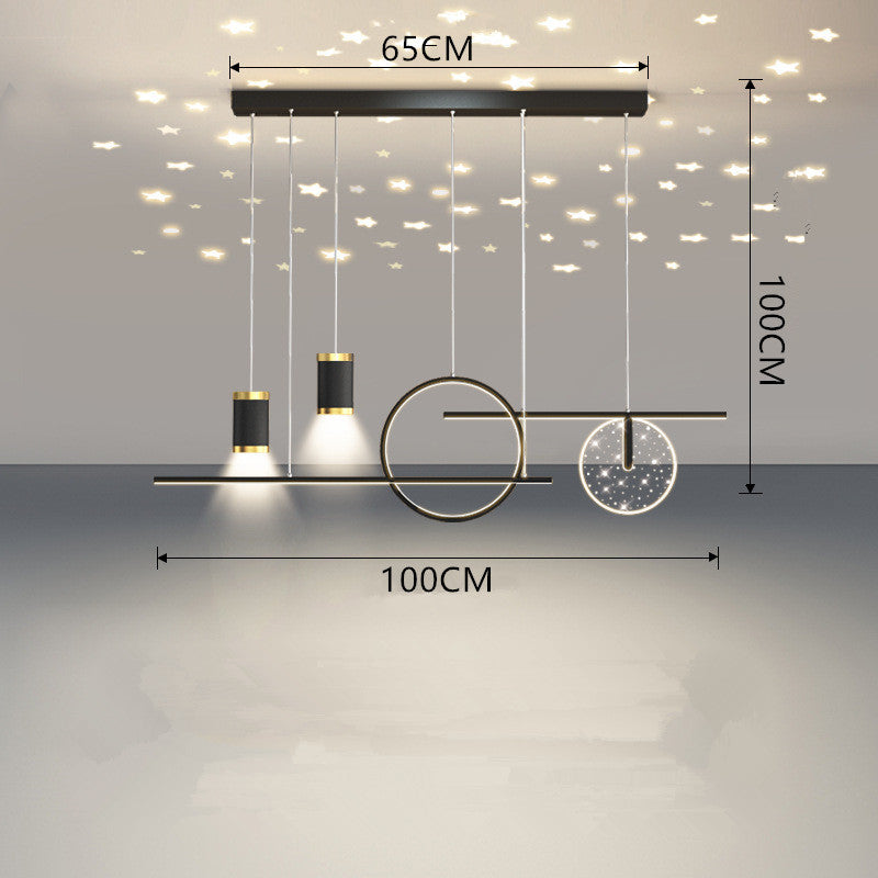 Arisha Modern Metal Starry Pendant Light, Black/White/Gold - Neutral Decor