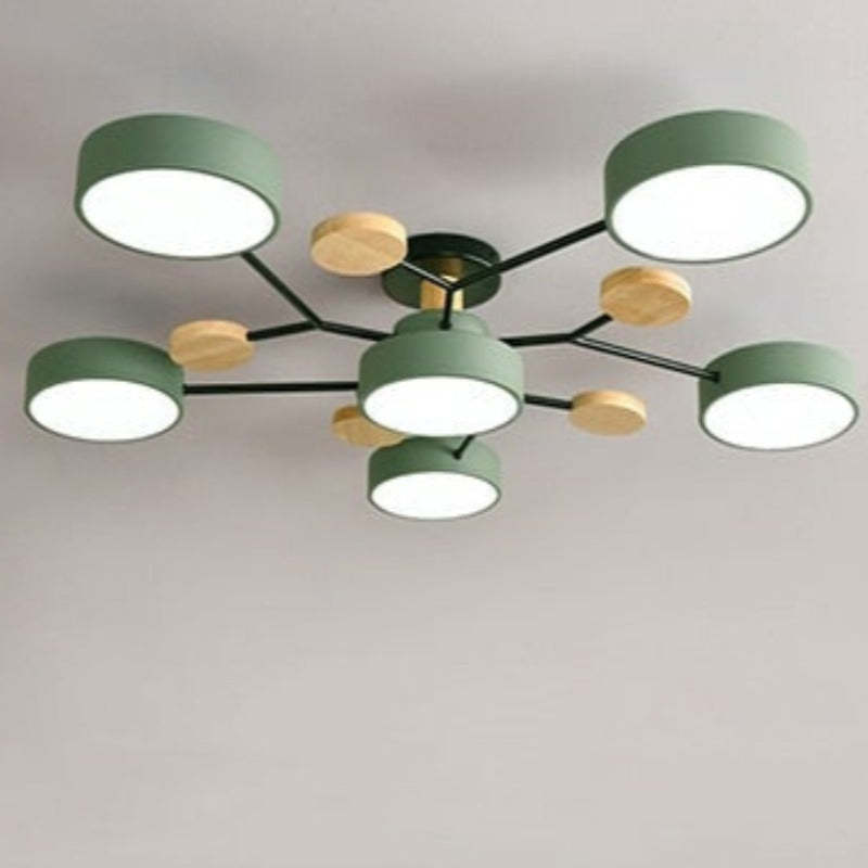 Arisha Ceiling Light, Wood Round for Living Room - Neutral Decor