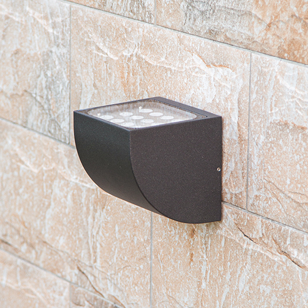 Harlan Industrial Minimalist Glass Outdoor Wall Light