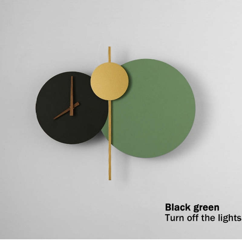 Arisha Modern Clock Metal Painted Wall Light LED Light Bedroom - Neutral Decor