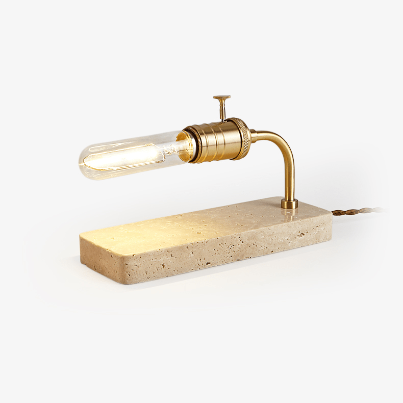 Travertine Vintage Tube Table Lamp-Neutral Decor