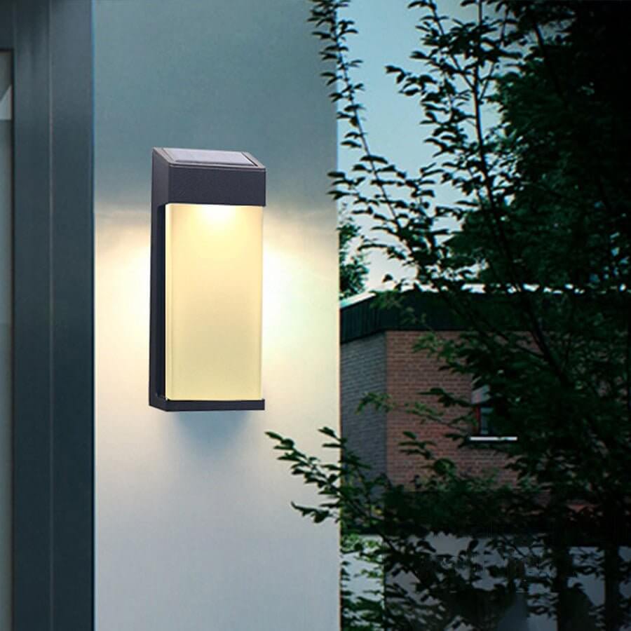 Firm Contemporary Solar LED Glass Outdoor Wall Light