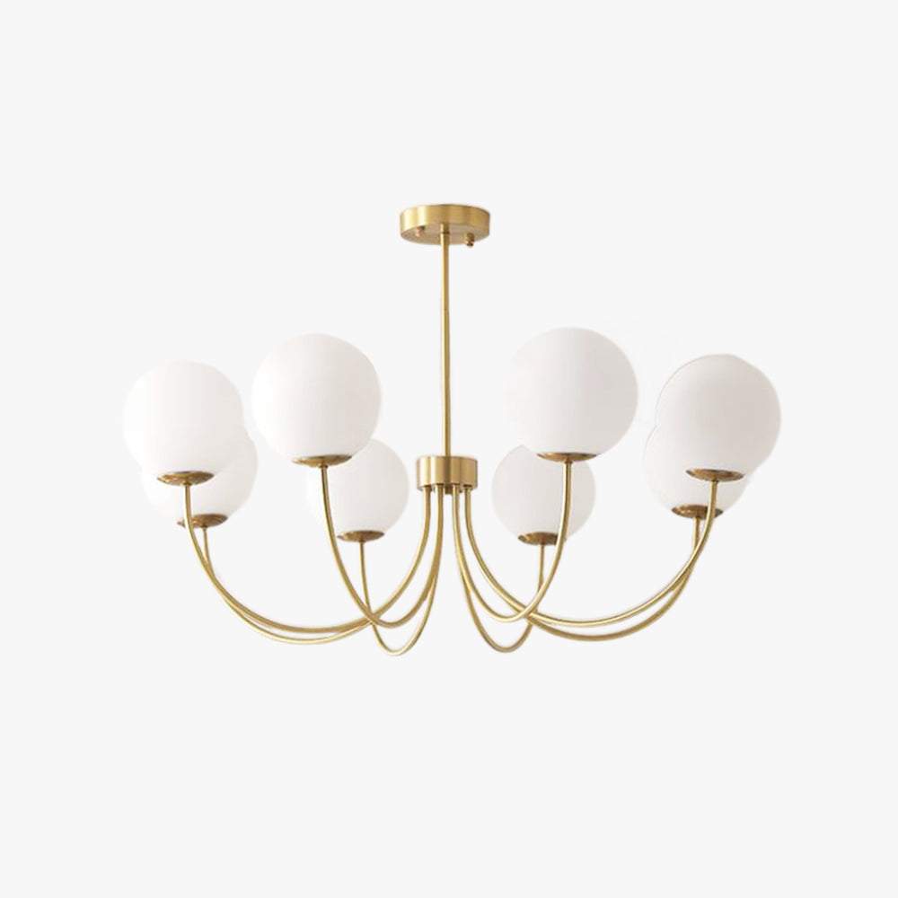 Valentina Modern Ball Bubble Metal/Glass Chandelier, Gold - Neutral Decor