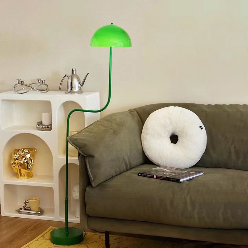 Salgado Floor Lamp Mushroom Middle Ancient, Arc Metal, Green, Dining Room - Neutral Decor