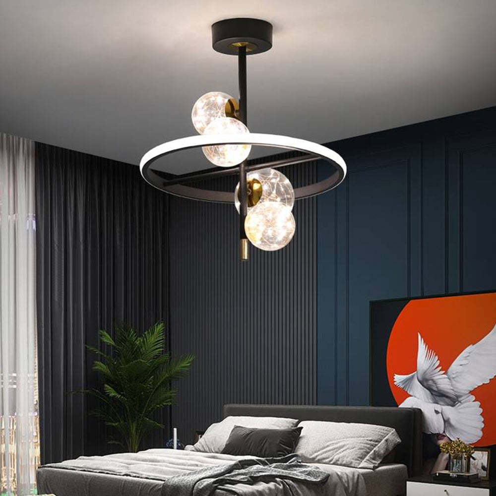 Valentina Semi-Flush Mount Ceiling Light, Gold & Black, 2 Style - Neutral Decor