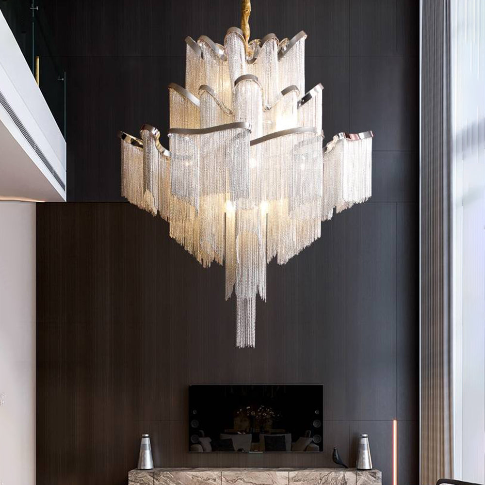 Arisha Tassel Silver Chandlier, DIA 60/80/100CM - Neutral Decor