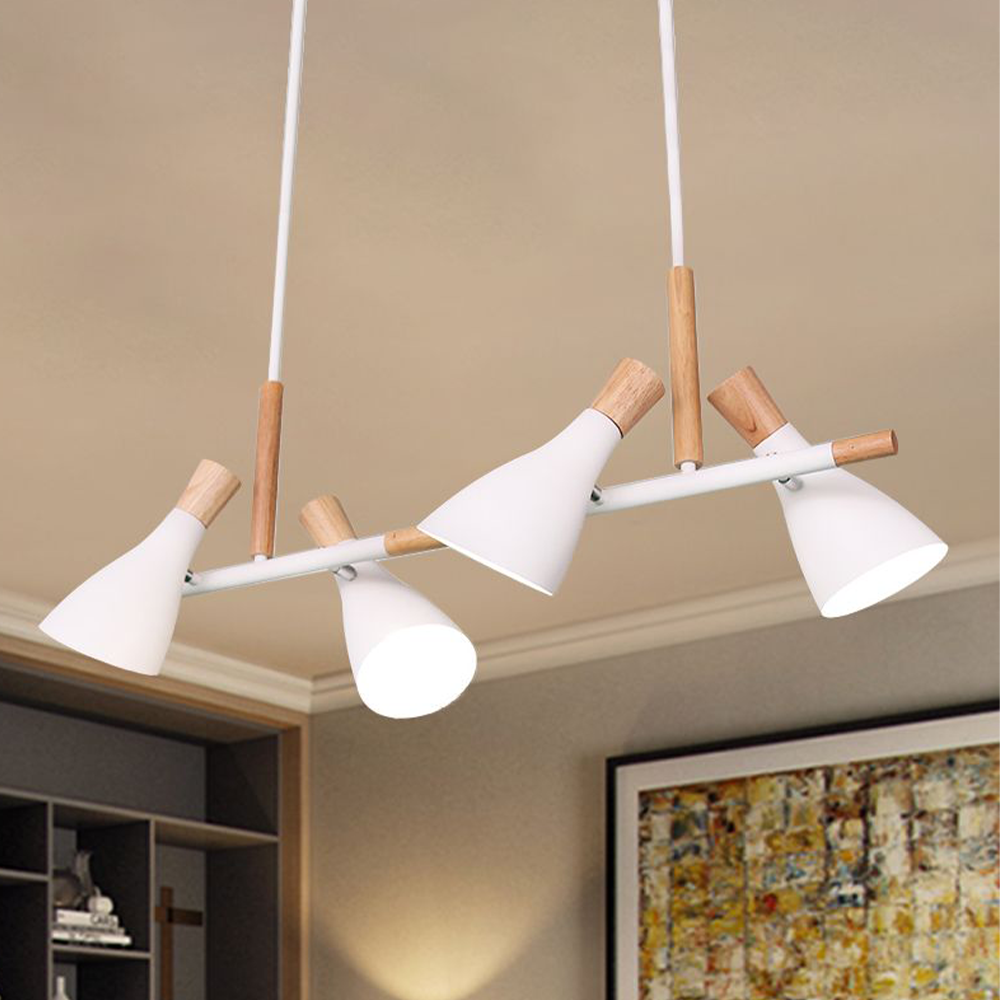 Valentina Nordic Multi Rope Wood Pendant Light, White/Green/Gray - Neutral Decor