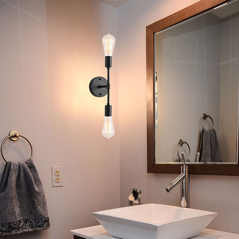 Silva Modern Minimalist Wall Lamp, Metal, Black/Silver/Gold, Bathroom - Neutral Decor