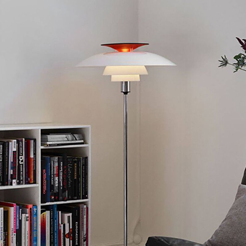 Salgado Modern Flying Saucer Metal Acrylic Floor Lamp - Neutral Decor