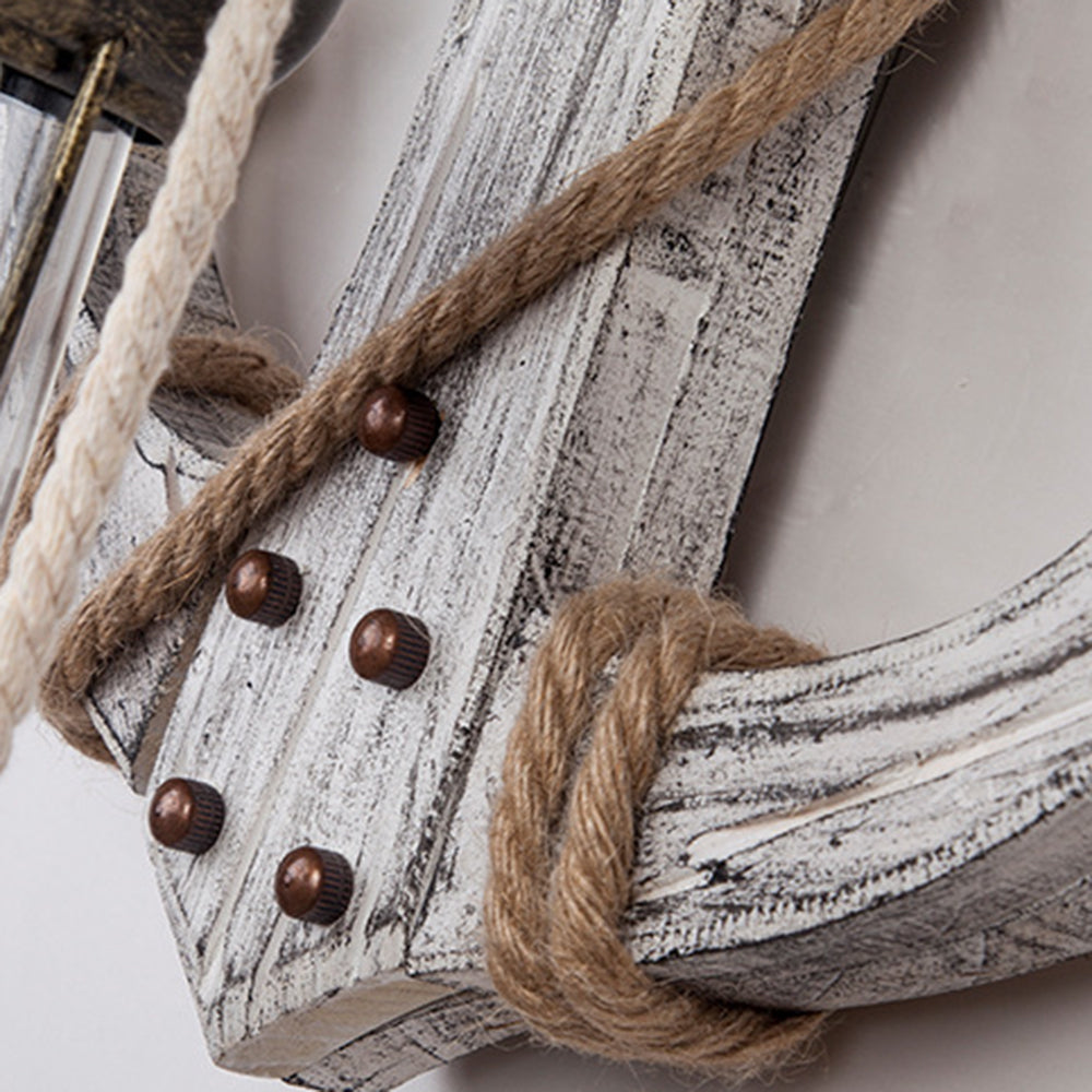 Epoch Anchor Lantern Wall Lamp, Vintage/Antique, Wood, Bedroom - Neutral Decor
