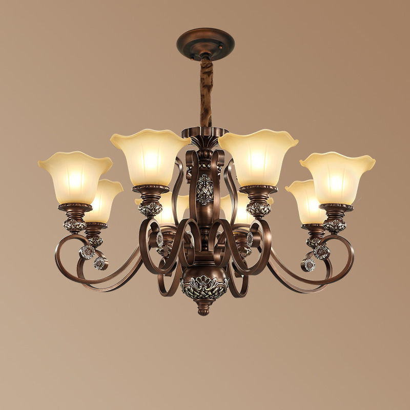 Arisha Retro Flower Pendant Light Metal Glass Living Room Bedroom - Neutral Decor