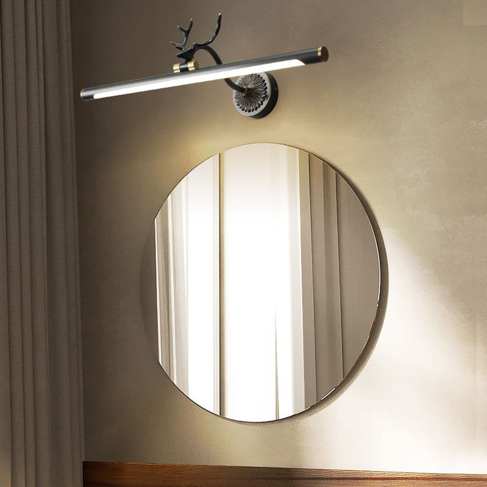 Arisha Modern Staghorn Shaped Vanity Mirror Front Wall Lamp, Black/Brass - Neutral Decor