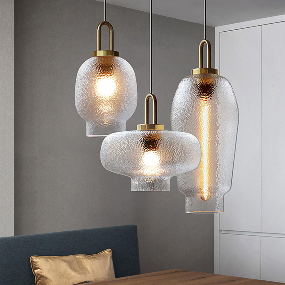 Valentina Minimalist Blown Frosted Clear Glass Pendant Light - Neutral Decor