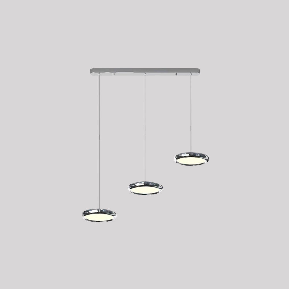 Arisha Minimalist Circular Metal Pendant Light,Silver/Gold/Rose Gold - Neutral Decor
