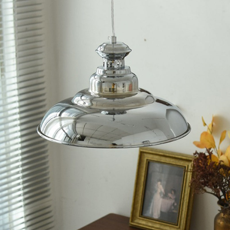 Alessio Industrial LED Pendant Light Chrome Metal Living/Bedroom - Neutral Decor