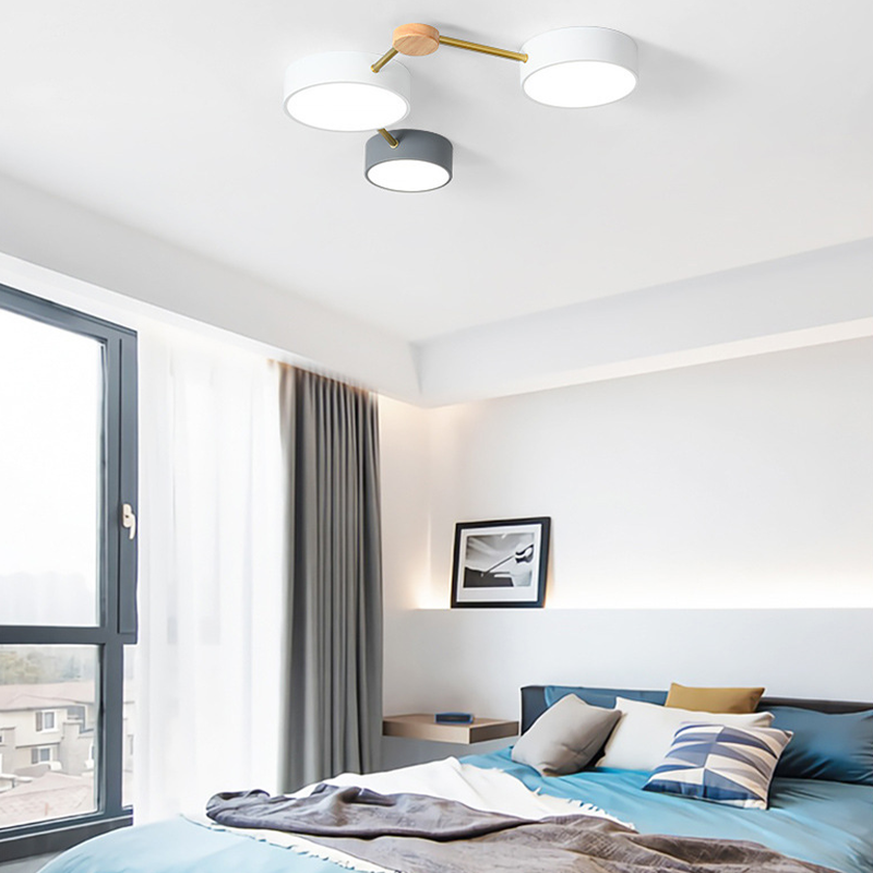 Arisha Modern LED Ceiling Light Acrylic Log Living Room Bedroom White Grey - Neutral Decor