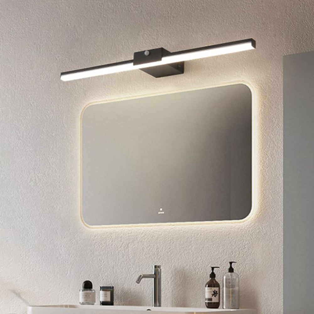Arisha Minimalist Linear Metal Wall Lamp, Black/White, Bathroom - Neutral Decor