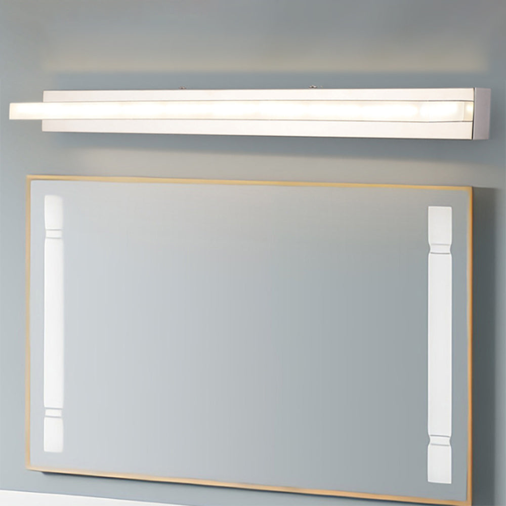 Arisha Elegant Rectangular Mirror Front Vanity Sliver White Wall Light - Neutral Decor