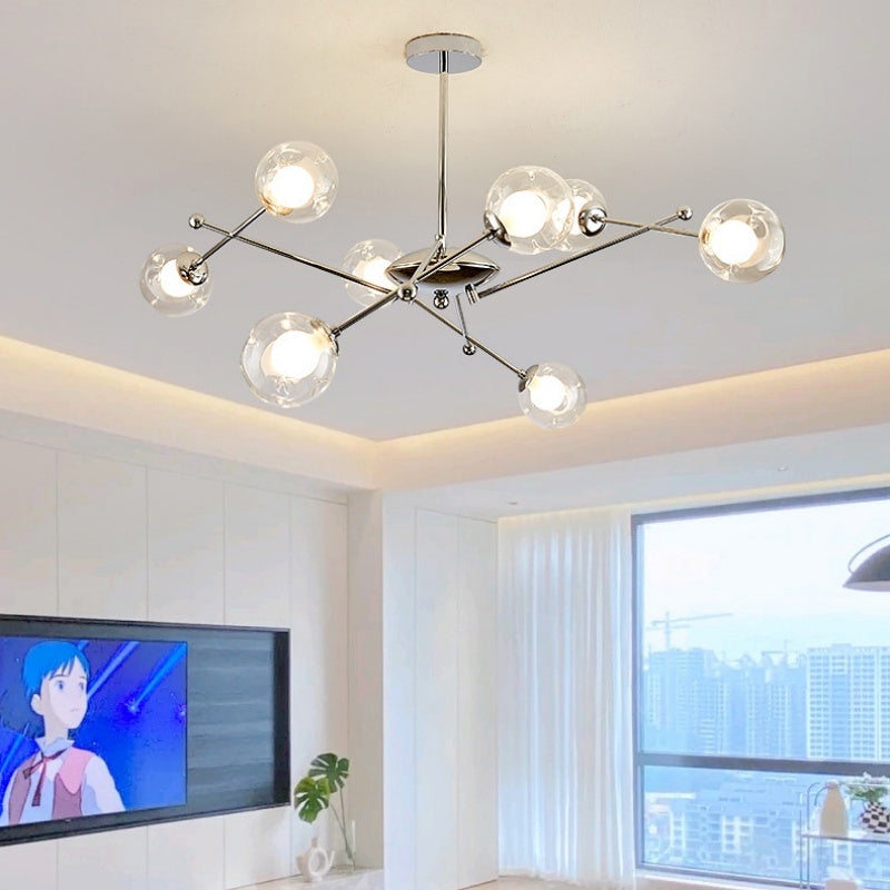 Valentina Modern LED Chandelier Chrome Glass Living Room/Bedroom - Neutral Decor