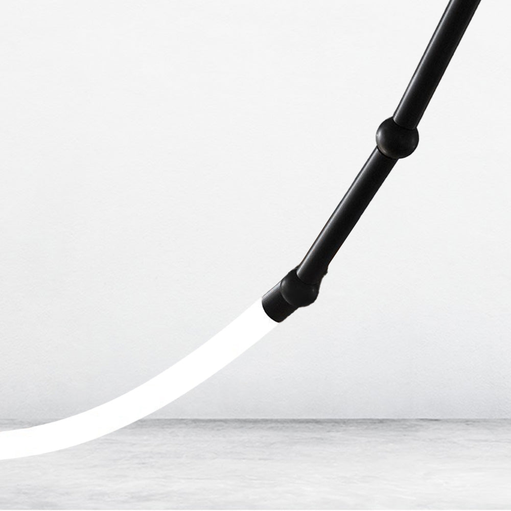 Arisha Modern Linear Metal/Silicone Pendant Light, Black - Neutral Decor