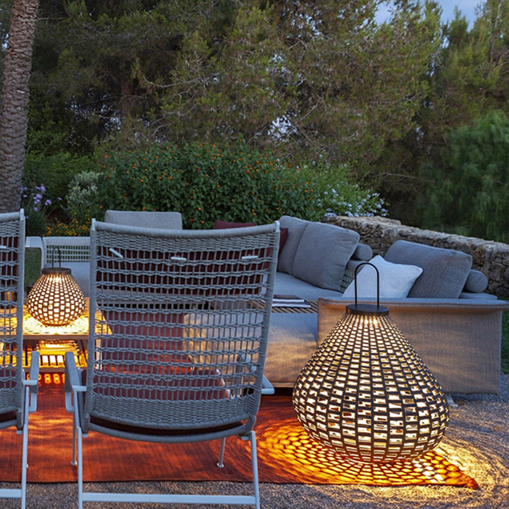 Ray Vintage Lantern Metal Floor Lamp, Brown, Outdoor - Neutral Decor