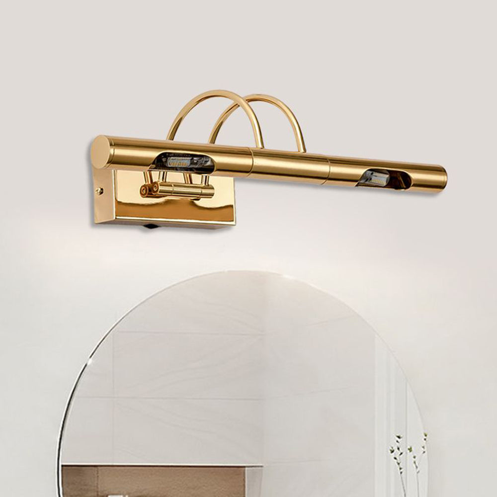 Aria Retro Cylindrical Metal Wall Lamp, Gold, Bathroom - Neutral Decor