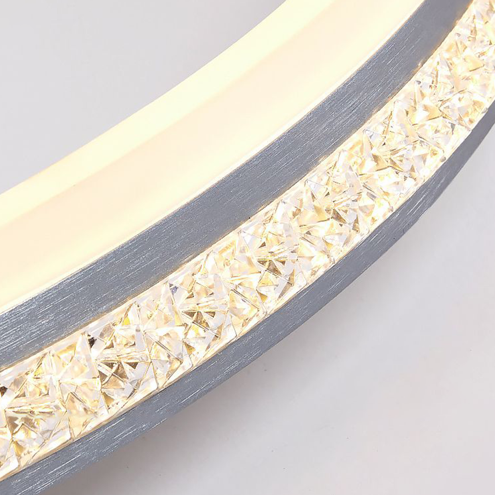 Arisha Modern Ring Metal/Acrylic Flush Mount Ceiling Lights, Silver - Neutral Decor