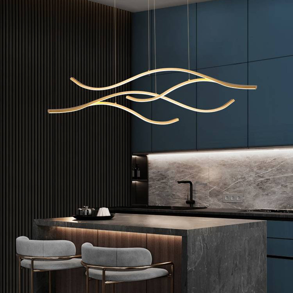 Arisha Modern Wave Pendant Light, 2 Colour - Neutral Decor