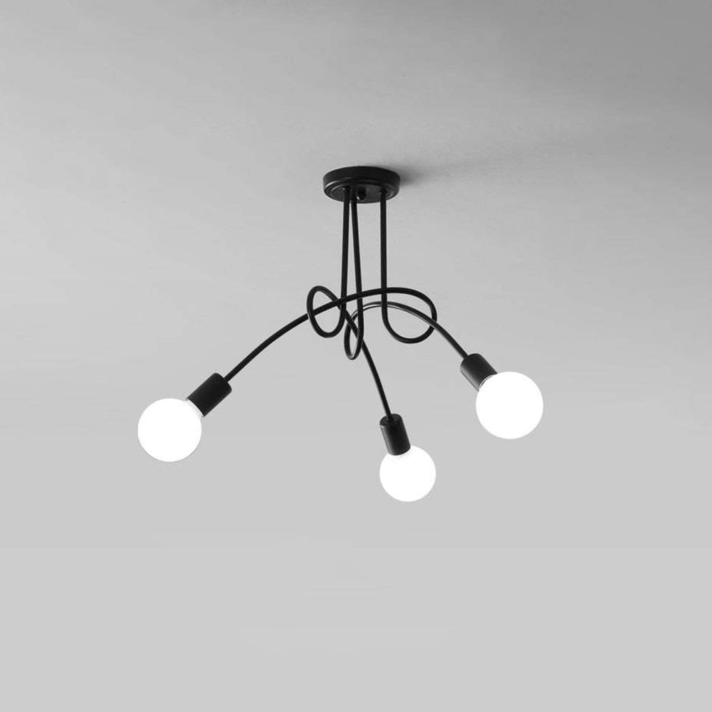 Arisha Modern Linear Curve Metal Ceiling Light, Dining Room/Living Room - Neutral Decor