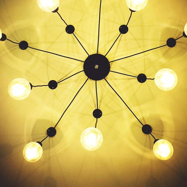 Silva Retro Country LED Spider Chandelier, Black/White - Neutral Decor