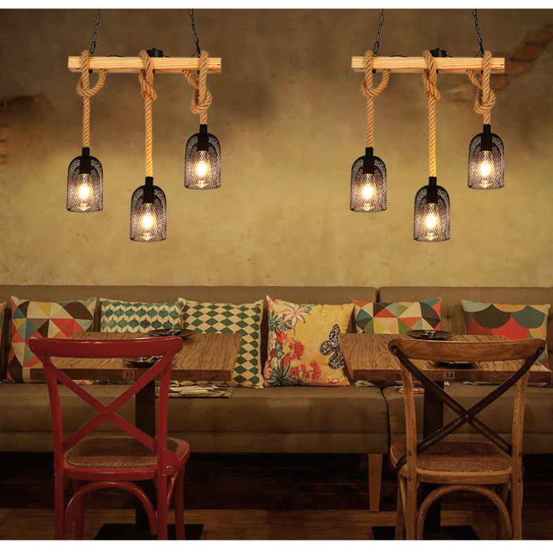 Epoch Minimalist LED Design Pendant Light Black Metal/Rope Bar/Cafe - Neutral Decor