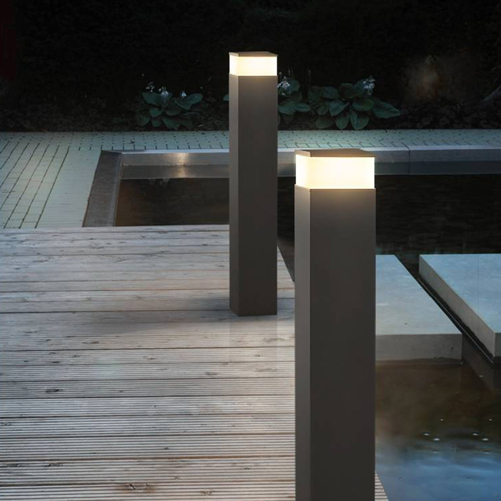 Ray Modern Metal Rectangular Outdoor Path Light, Black - Neutral Decor