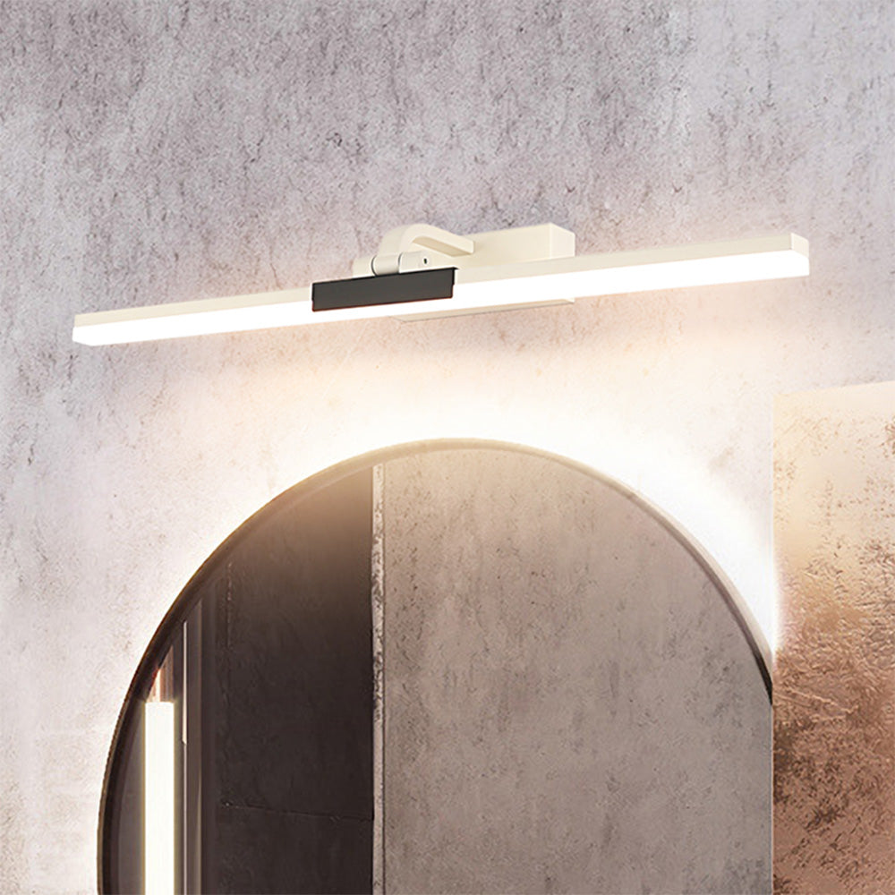 Arisha Modern Linear Mirror Front Metal Vanity Wall Lamp, Black/White - Neutral Decor