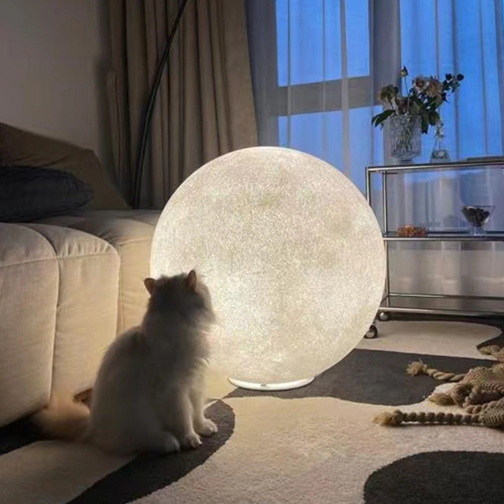 Mira Modern Decorative Dream Floor Lamp, Moon Globe, Resin, Bedroom - Neutral Decor