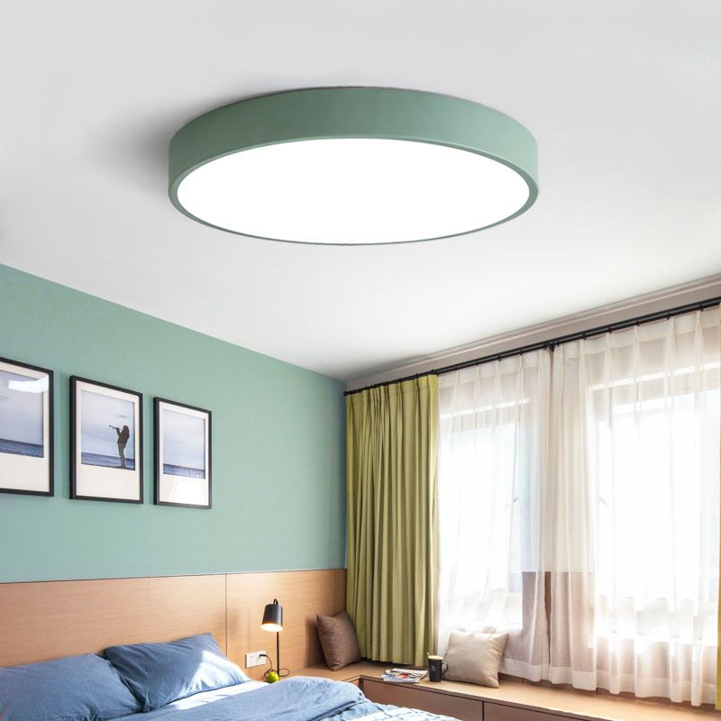 Valentina Ceiling Light Rond Flush Mount, Yellow/Blue/Green/Pink/Grey, Bedroom - Neutral Decor
