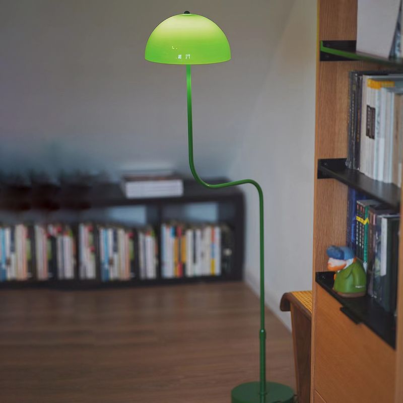 Salgado Floor Lamp Mushroom Middle Ancient, Arc Metal, Green, Dining Room - Neutral Decor