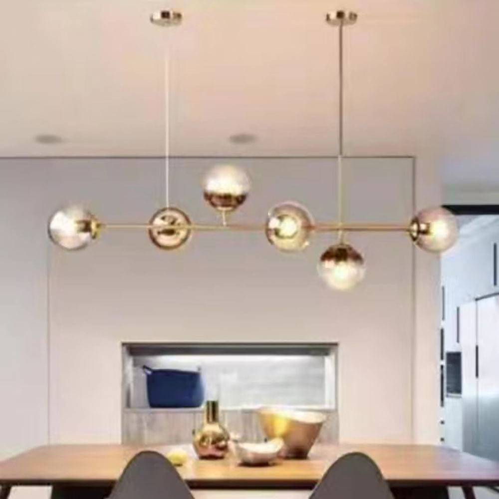 Valentina Modern Bubble Metal/Glass Pendant Light, Gold - Neutral Decor