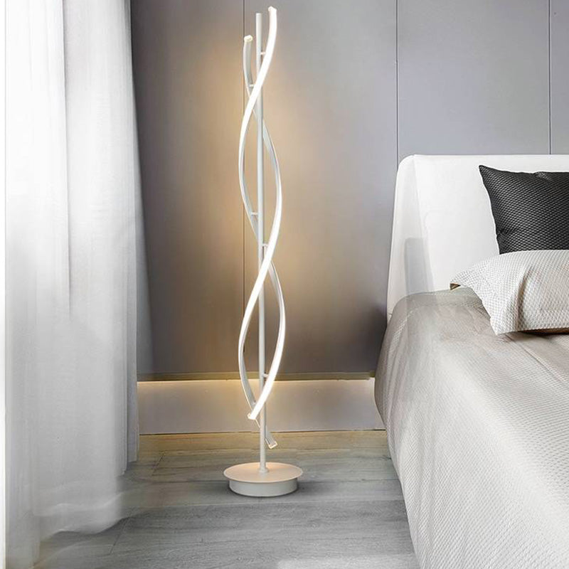 Mira Postmodern Linear Acrylic Floor Lamp, Black/White - Neutral Decor