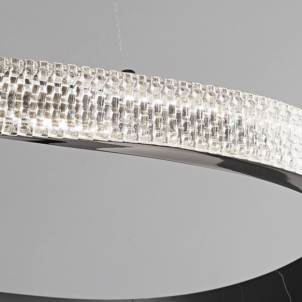 Kristy Pendant Light, Aluminium & Arcylic, 1/2 Rings, 2 Color - Neutral Decor