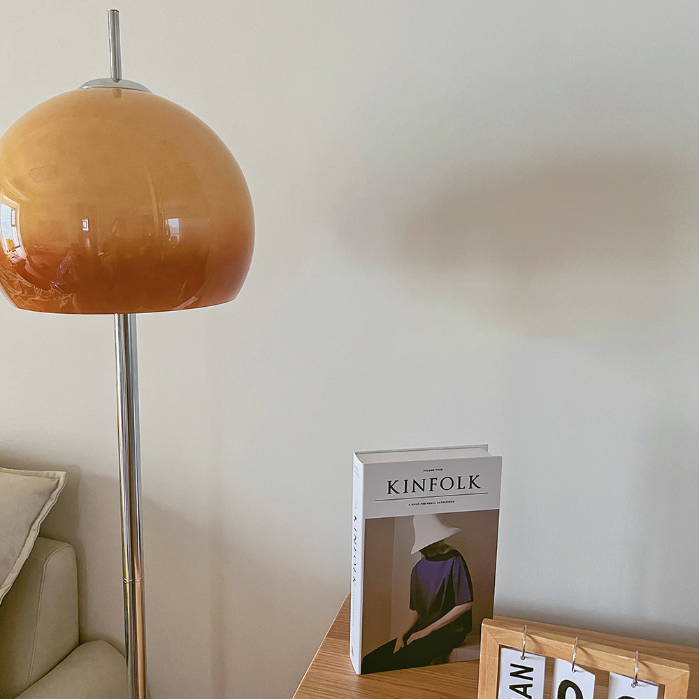 Mira Sunset Dome Glass Floor Lamp - Neutral Decor