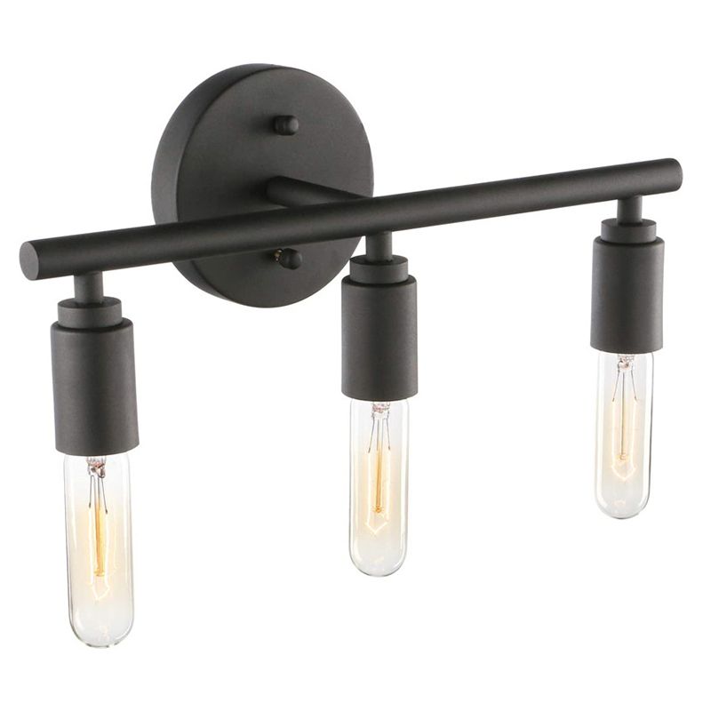 Silva Modern Glass Vanity Wall Lamp, Black, Bathroom, 3/4 Light - Neutral Decor