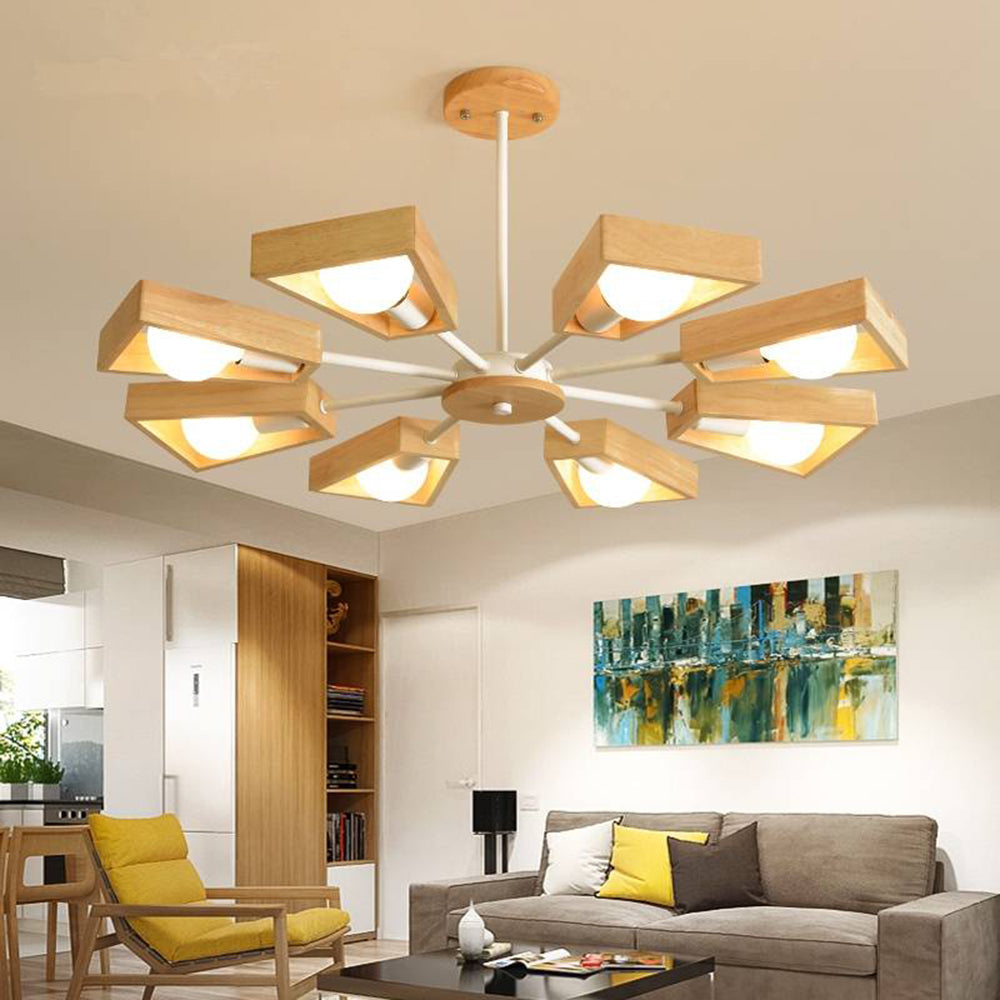 Muto Modern Nordic Rotatale Pendant Light, Wood, 3 Style - Neutral Decor