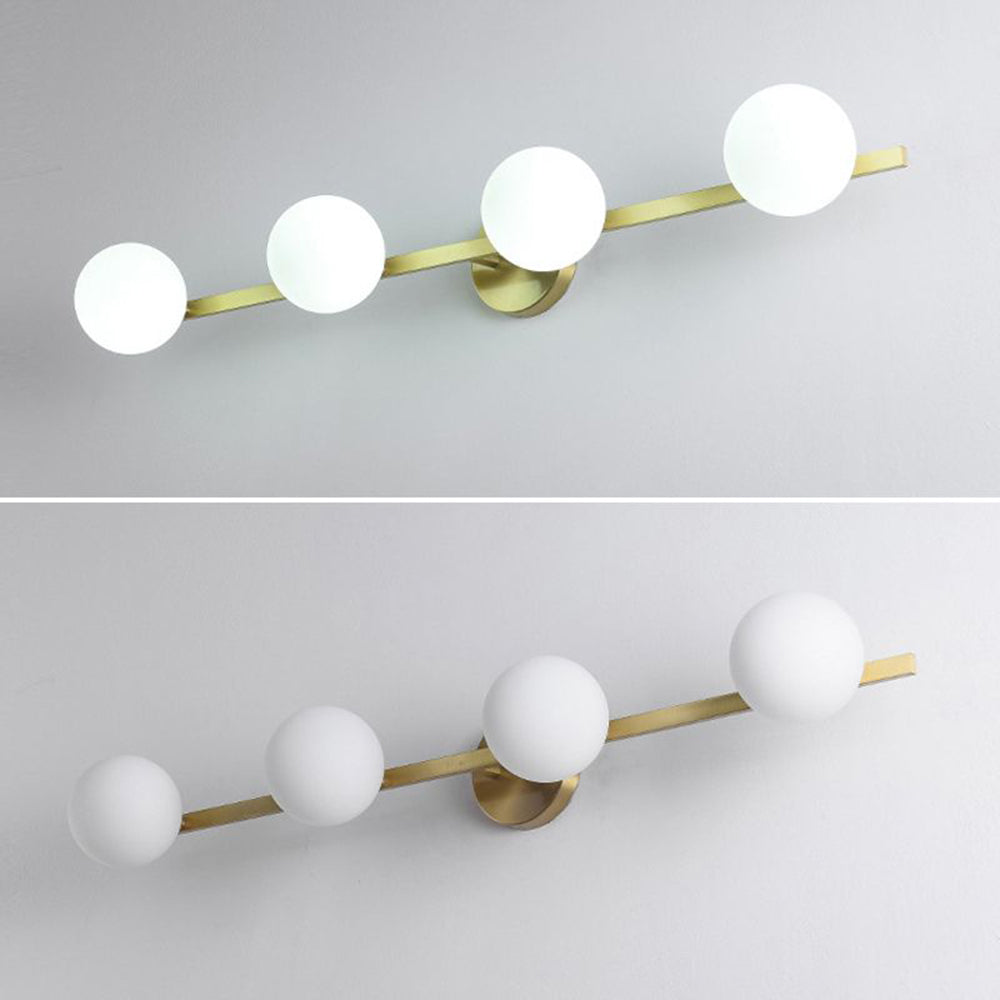 Valentina Retro Globe Linear Metal/Glass Wall Lamp, Gold, Bathroom - Neutral Decor