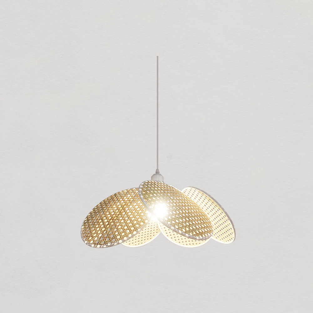 Ritta Willow weave Wabi Sabi Rattan Pendant Light, Black/White - Neutral Decor