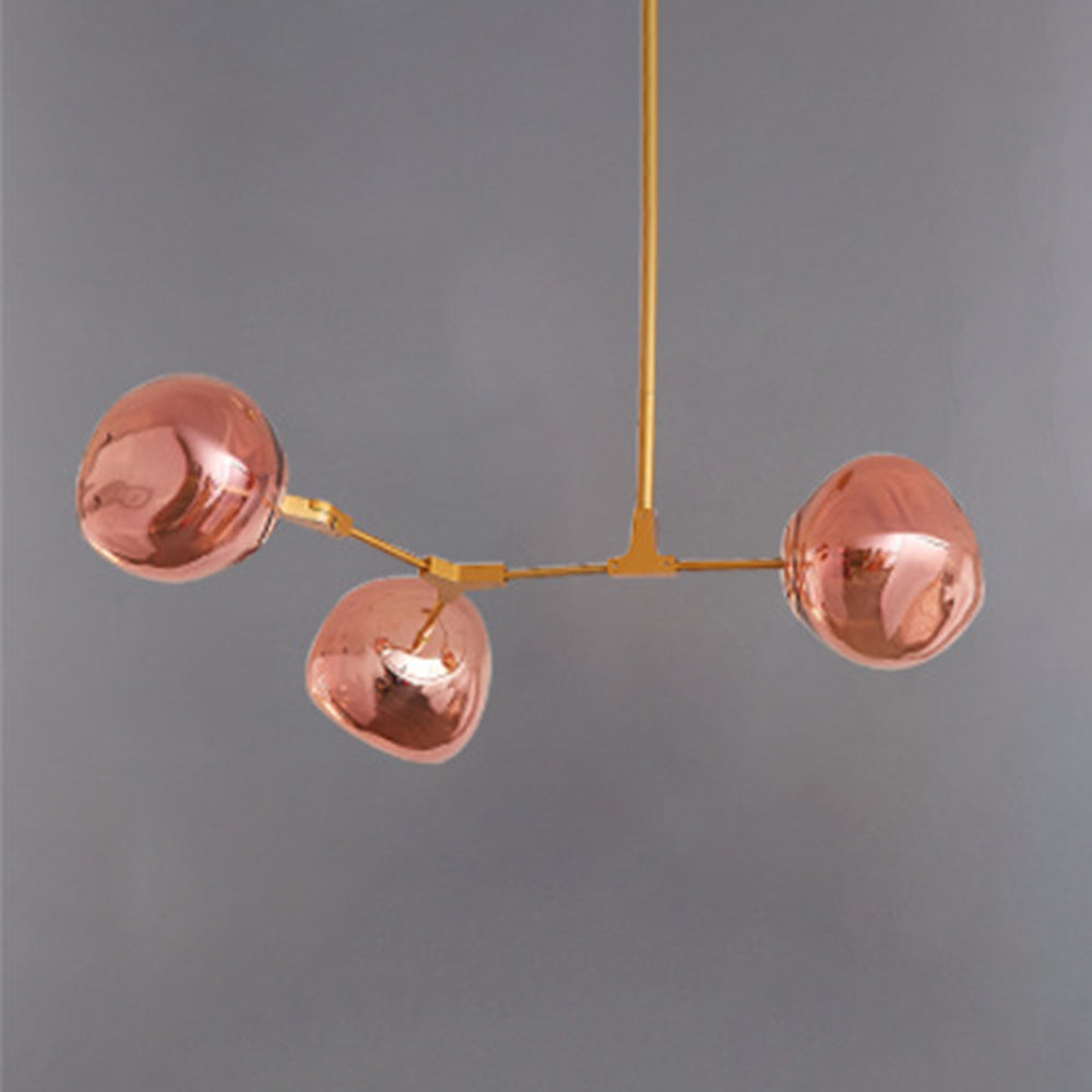 Arisha Modern Globe Lava 3 Pendant Light Fixture - Neutral Decor