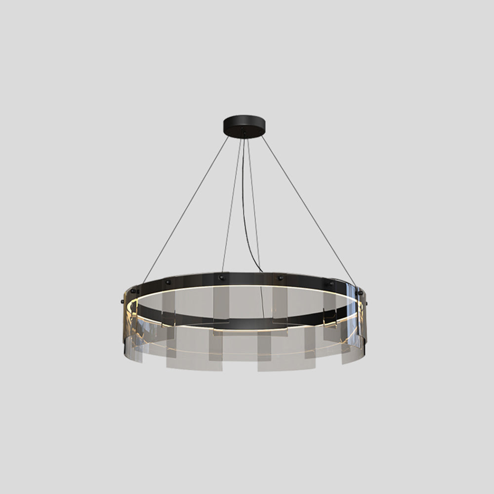 Arisha Modern Ring Metal Pendant Light, Black - Neutral Decor