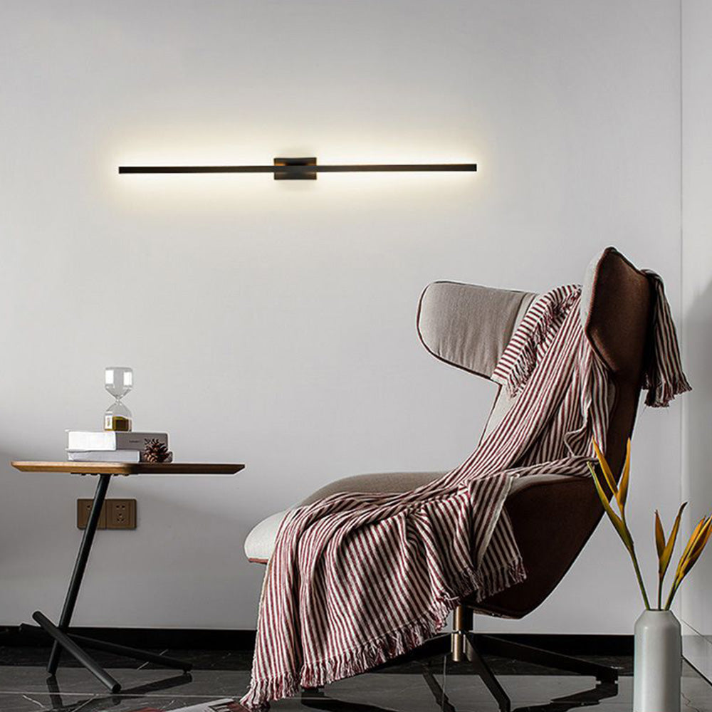 Arisha Minimalist Bar Black Metal Wall Lamp - Neutral Decor