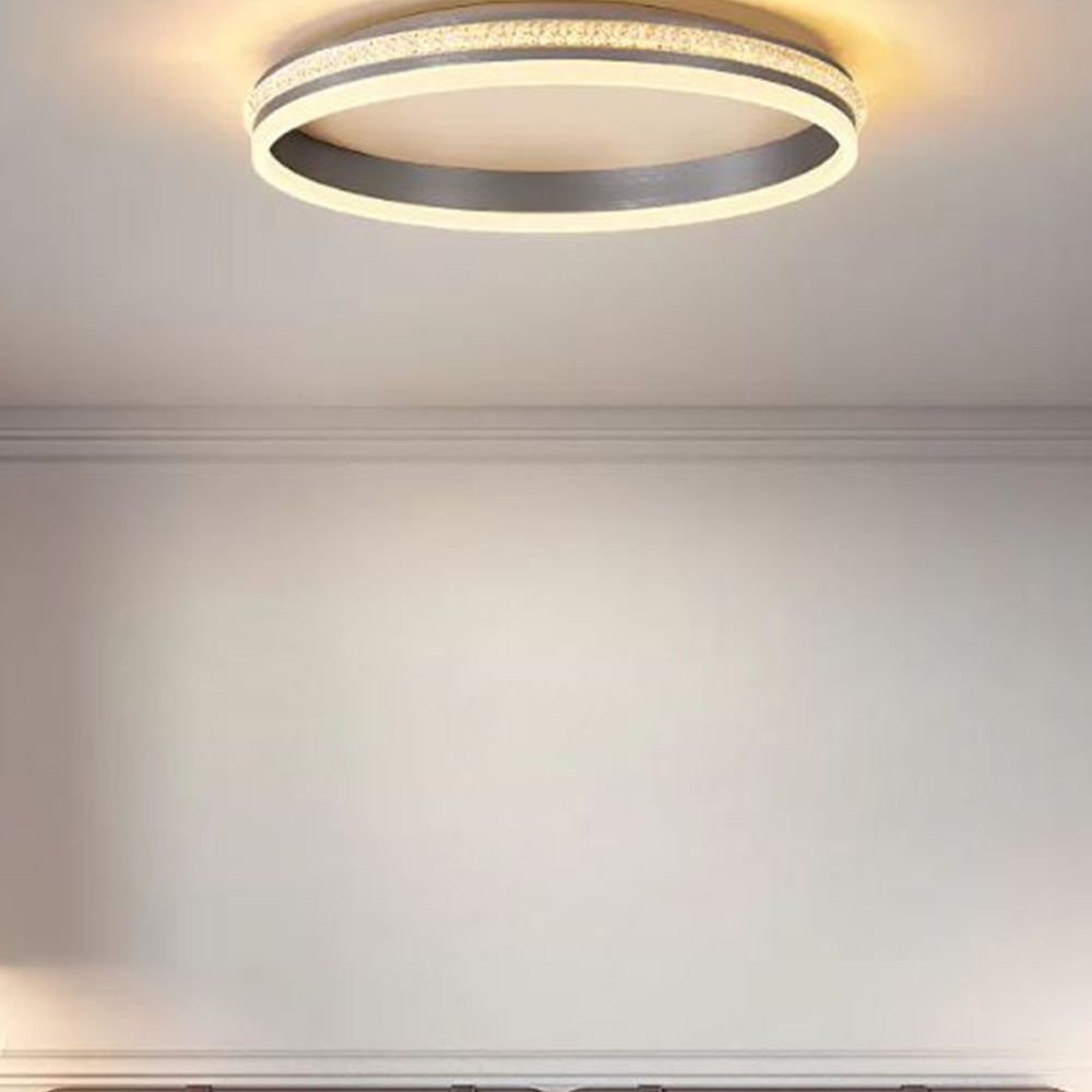 Arisha Modern Ring Metal/Acrylic Flush Mount Ceiling Lights, Silver - Neutral Decor