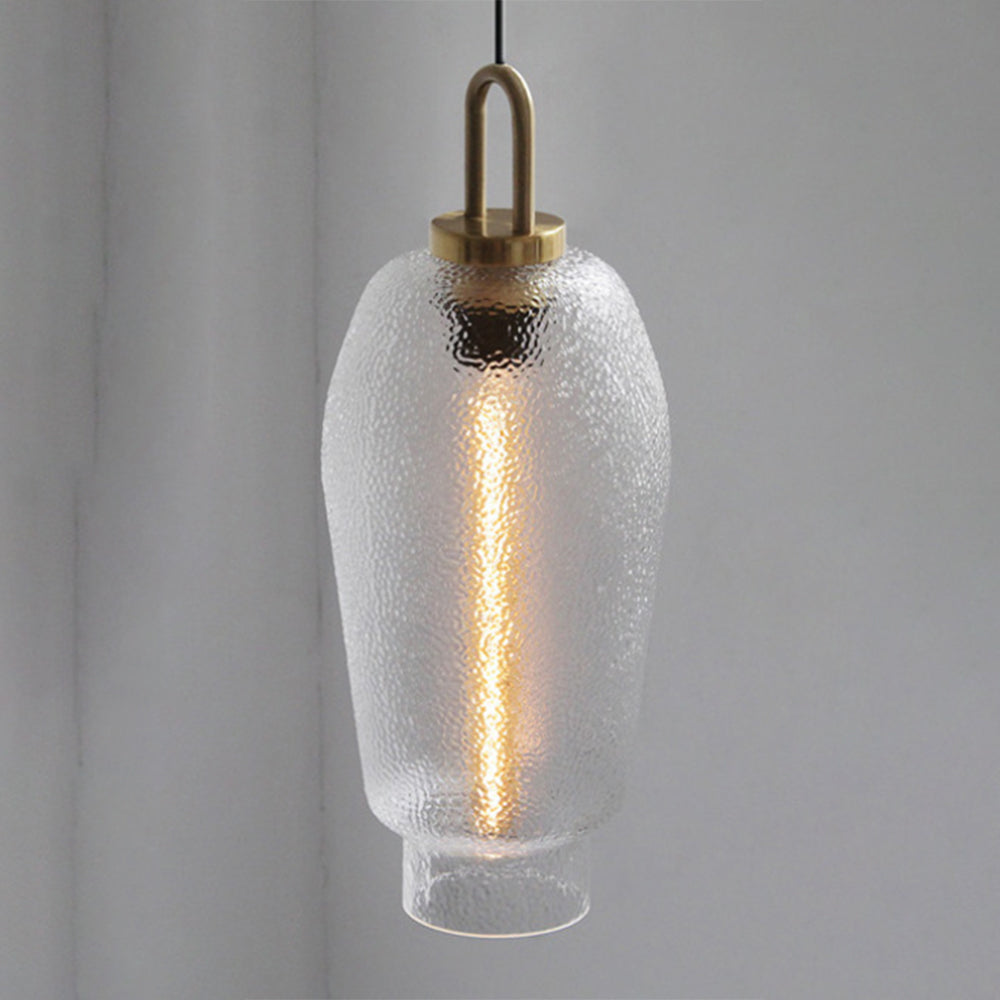 Valentina Minimalist Blown Frosted Clear Glass Pendant Light - Neutral Decor