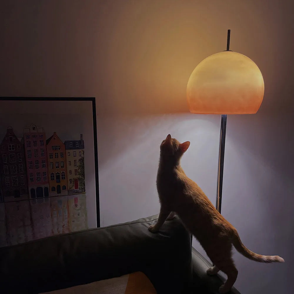 Mira Sunset Dome Glass Floor Lamp - Neutral Decor